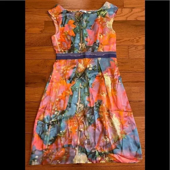 Moschino CheapandChic Floral Watercolor Silk Dress - Picture 2 of 13